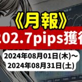 《2024年08月報》【2202.7pips獲得！】FX自動売買ツールEAチーム：激勝ち AUDNZDが1846.0pipsを稼ぐ